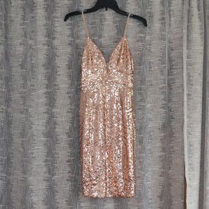 Rose Gold Sequin Party Dress
